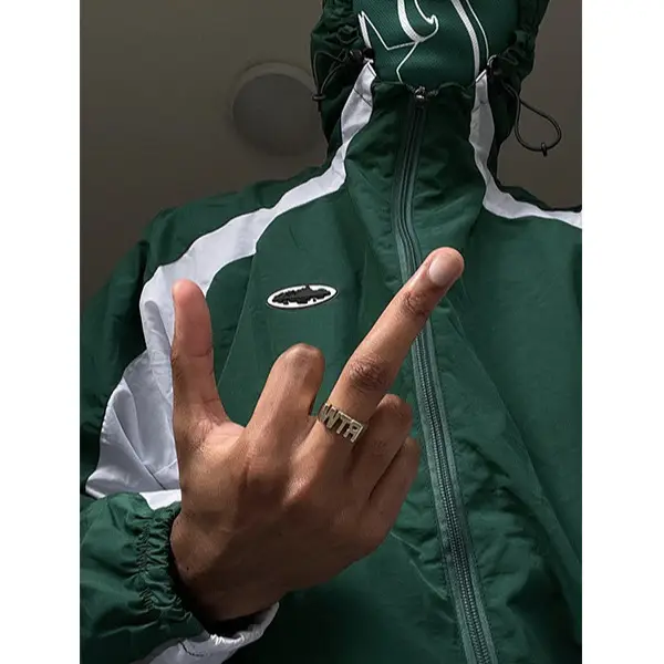 2025 European and American Popular Foreign Goods 3m Reflective Color Matching Hooded Windbreaker Men's Trendy Autum Lightweight Jacket Jacket