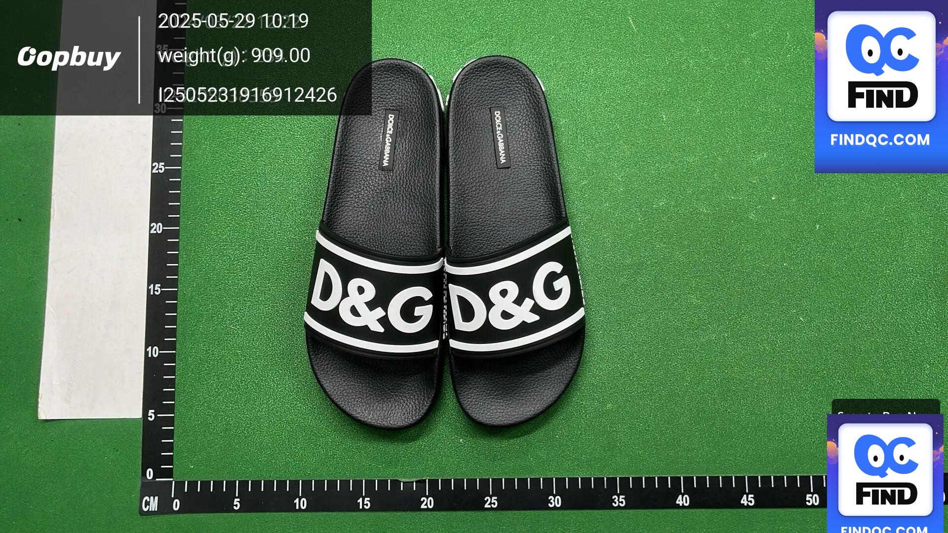 Dolce & Gabbana Men's D&G Slides Black White QC