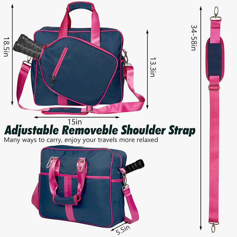 2024 Customized Cross-Border Satchel Shoulder Crossbody Women's Tennis Bag Men's Pickleball Bag Large Capacity Korean Style Racket Bag