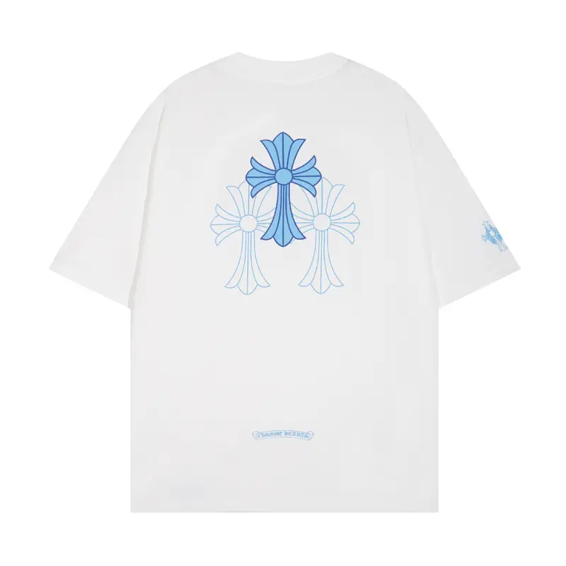 Chrome Hearts 24Ss New Model Color-Blocked Leather Cross Short-Sleeve T-Shirt