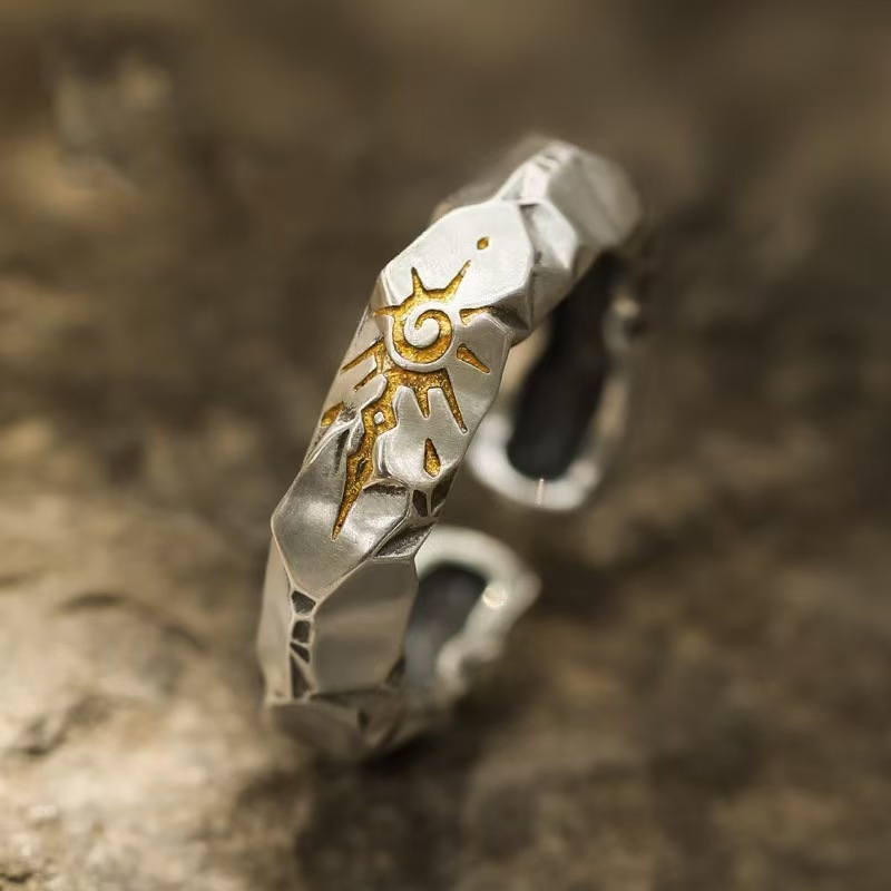 Yanyu 2024 New Self-Discipline Ring Trendy Brand Men's Wishing Stone Unique Ring High-End Retro Design Factory Direct Sale