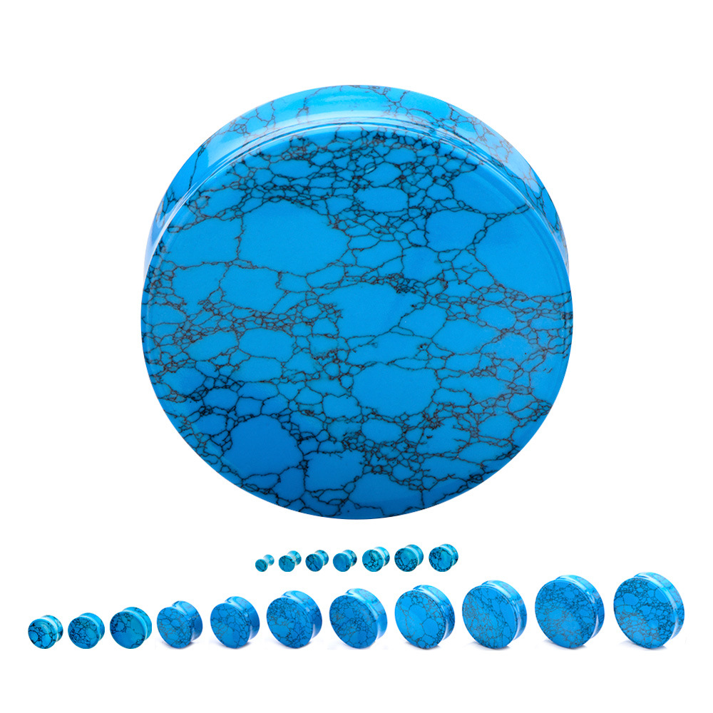 Cross-border e-commerce blue turquoise earbud stone auricle exquisite puncture jewelry 5-25mm