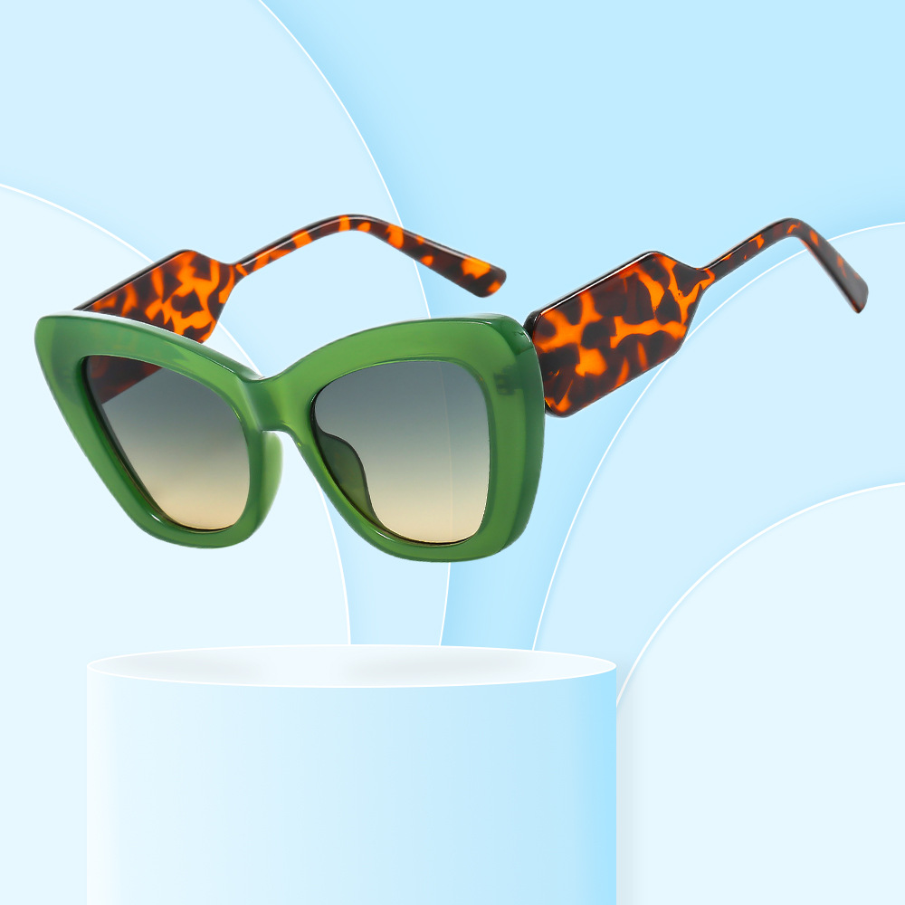 New Fashion Cat's Eye Foreign Trade Flat Light Contrast Color European and American Sunglasses Ins Internet Celebrity Trendy Cross-border Sunglasses