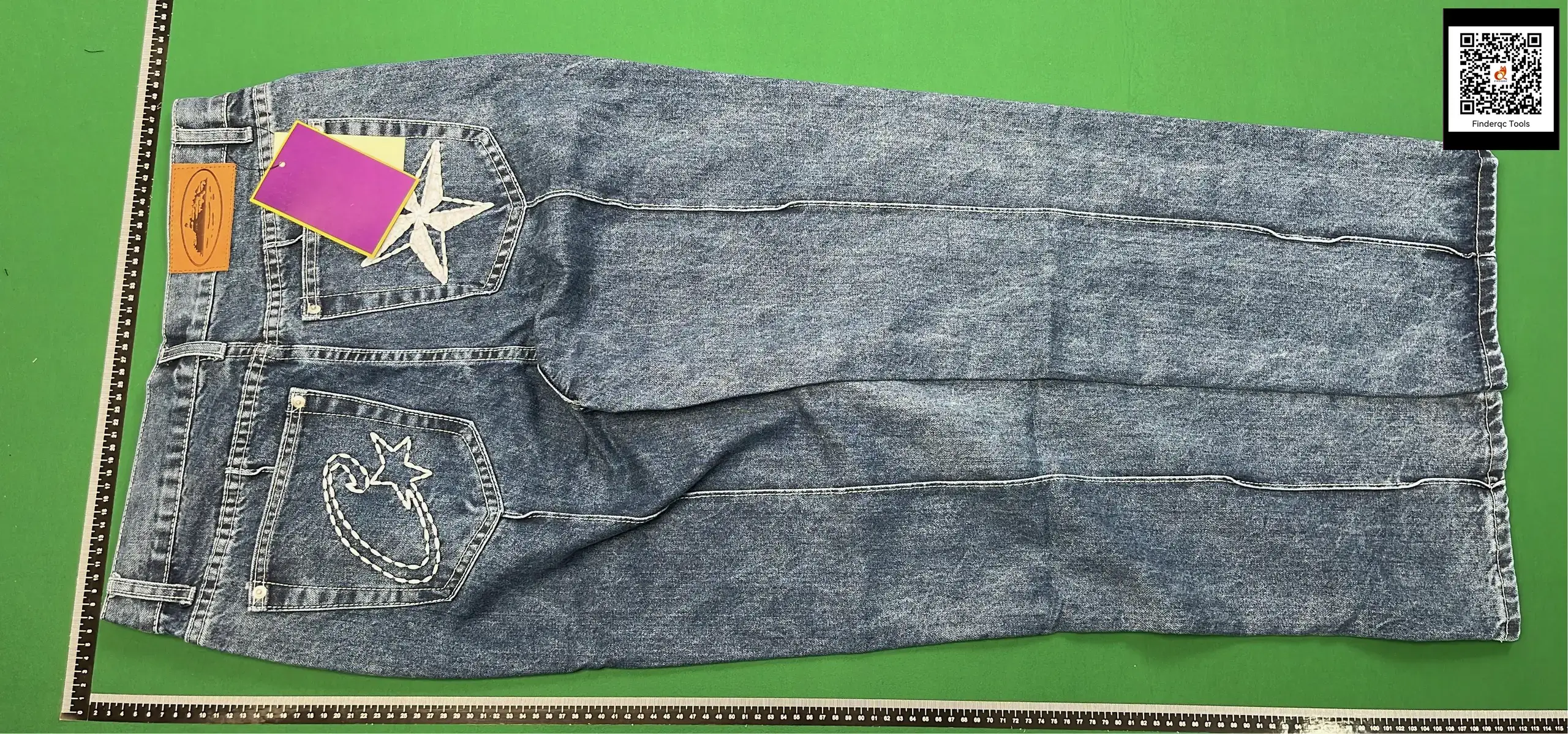 Cross-Border Foreign Trade European and American Trendy Brand Corteiz Alcatraz New Logo Print Retro Straight-Leg Jeans Trousers