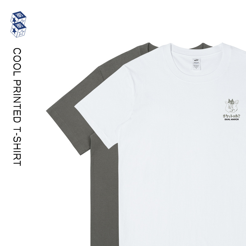 Men's Summer Fun Printed Short-Sleeved T-Shirt for Men 2025 New Japanese Style Retro Breathable Cotton Top for Women Ins
