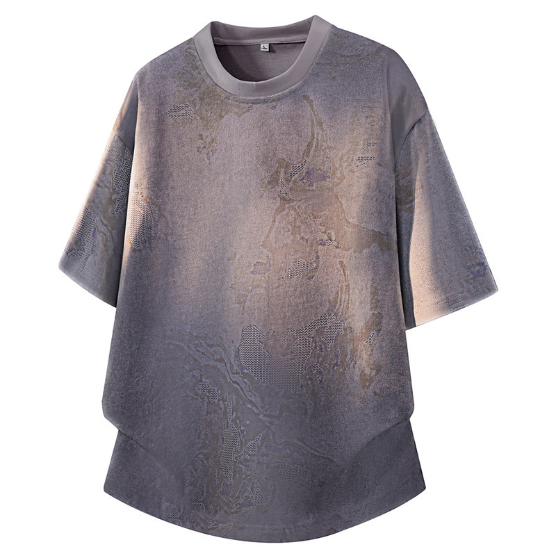 American Retro Style M-8Xl Short-Sleeve T-Shirt for Men, Summer Youth Loose Casual Plus-Size Oversized Half-Sleeve Top