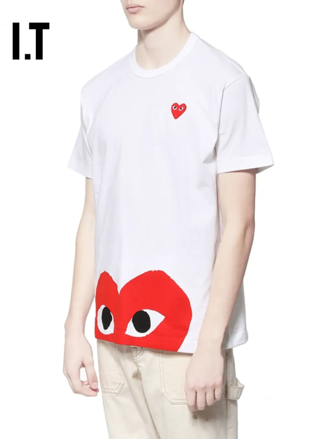 It Cdg Play Comme Des Garcons Kawasaki 2024 Autumn Men's Short Sleeve T-Shirt Casual