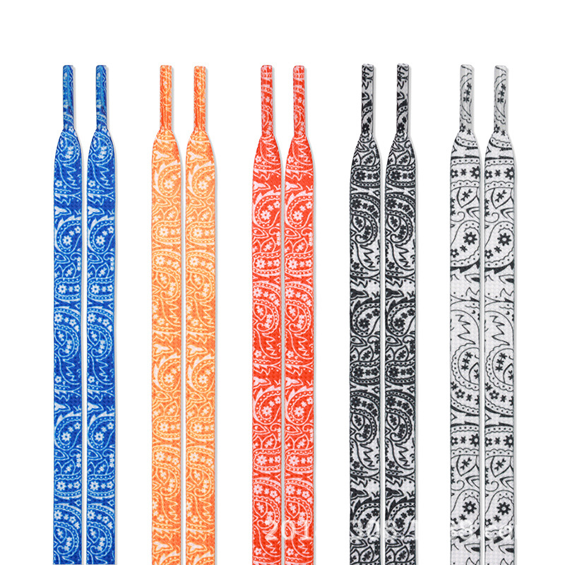 Adapted to AJ1 Air Force One Colorful Trendy Shoelaces for Men and Women Flat aj4 Creative af1 Shoelaces with Cashew Flower Shoelaces