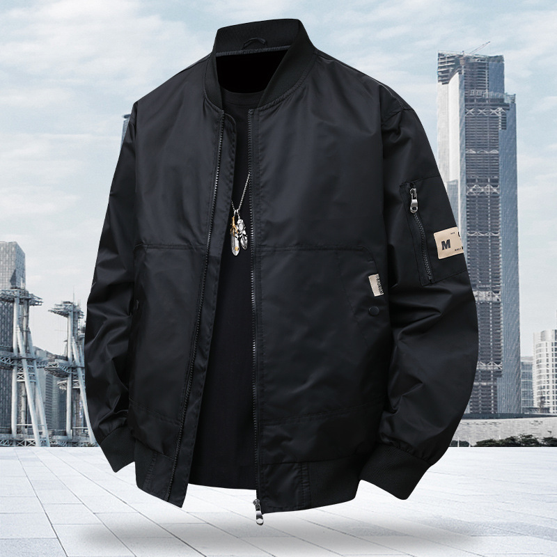 2025 New Spring Thin Baseball Suit Jacket Men's American Casual Plutton Handsome Aviator Jacket Jacket Coat Biker Suit
