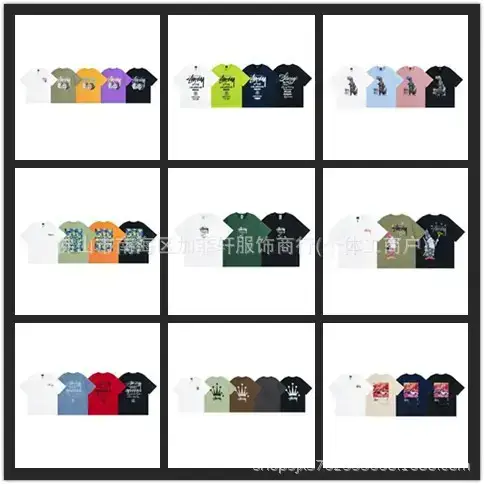 2024 spring and summer new European and American tide brand classic world cruise printing letters for men and women with short sleeve a generation of hair