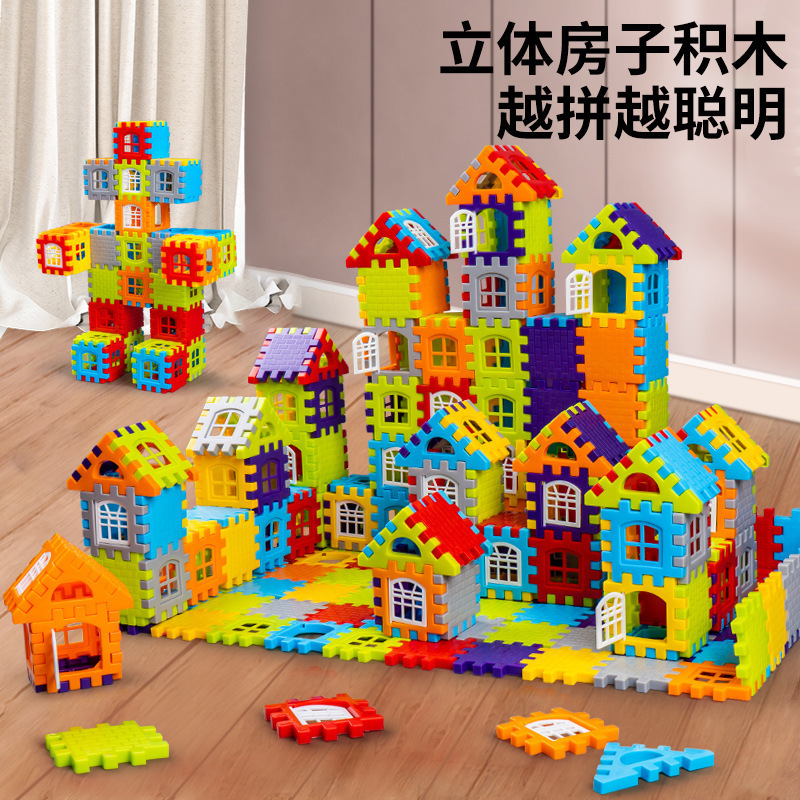 New large-grain square building blocks for boys and girls early education puzzle large puzzle children's handmade diy material bag