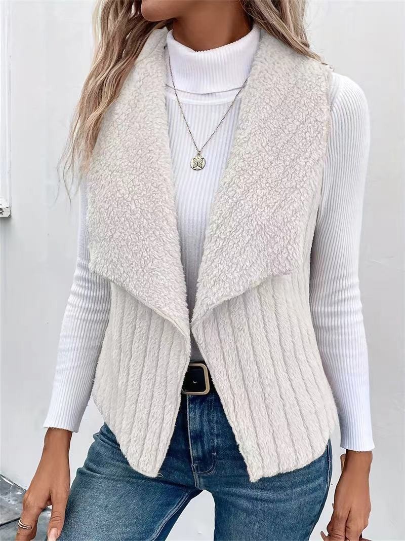 2026 European and American Cross-Border Amazon Autumn and Winter New Fashion Casual Simple Sleeveless Versatile Vest Jacket