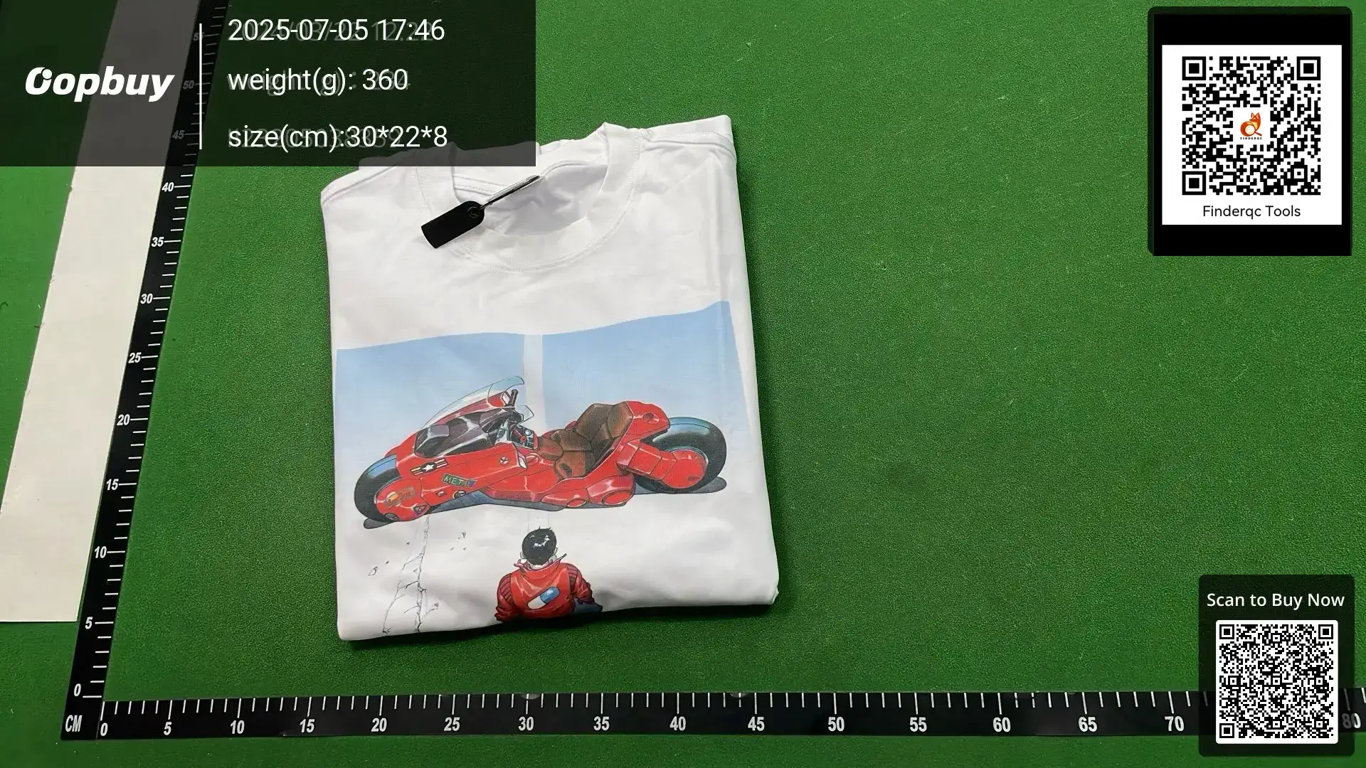 Akira AKIRA American Style Retro Cartoon Short-sleeved T-shirt Men's Cross-border vintage Heavy Washed Old