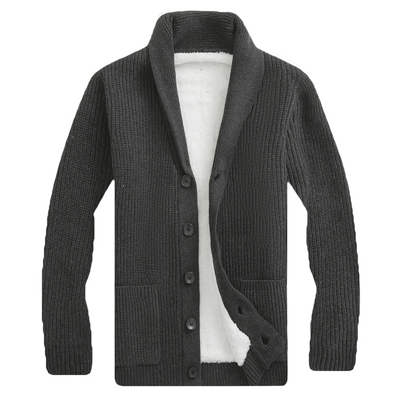 2026 Autumn and Winter New Style Sweater Knitwear Men's Cardigan Lapel Fleece Sweater Jacket Casual Youth Top Wholesale QC photo from 1688 on Qualit.ly