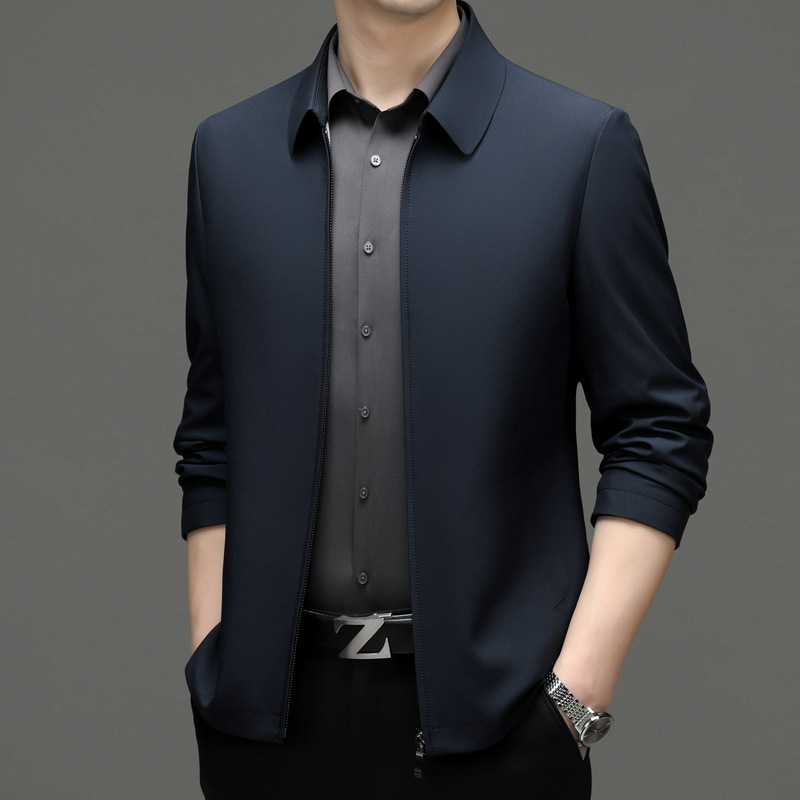 Dropshipping High-End Men's Jackets 2026 Spring and Autumn Classic New Style Outerwear for Middle-Aged Dads Casual Business Jackets