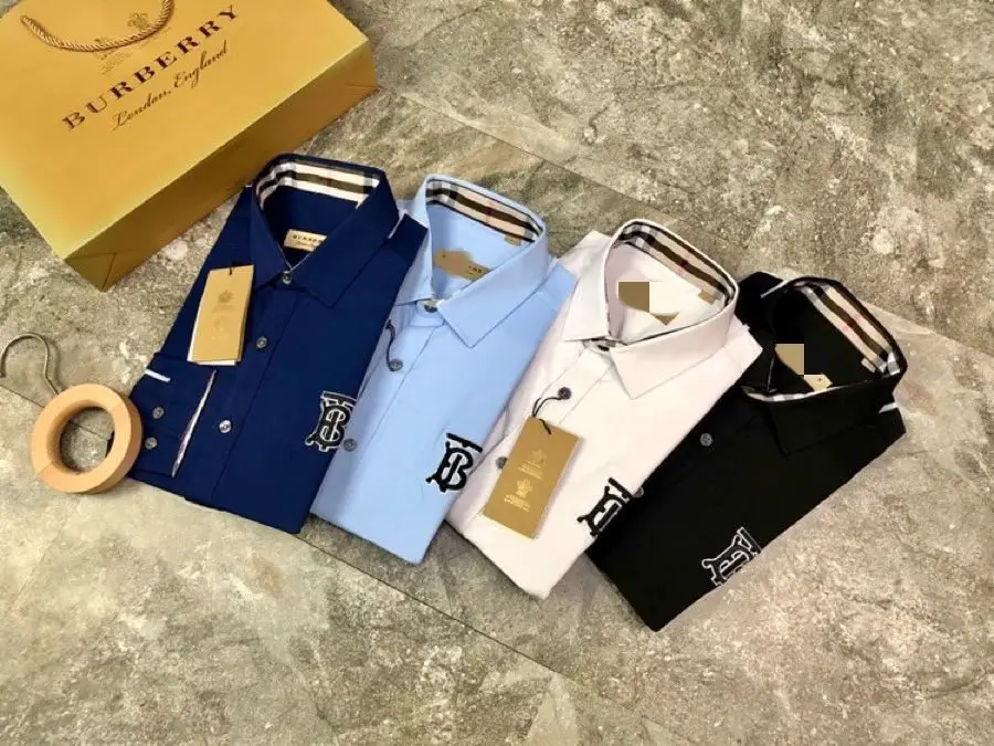 B men's business long-sleeved shirt 2023 new non-iron embroidery formal version of the four-color note order maximum 200 can wear Note color order