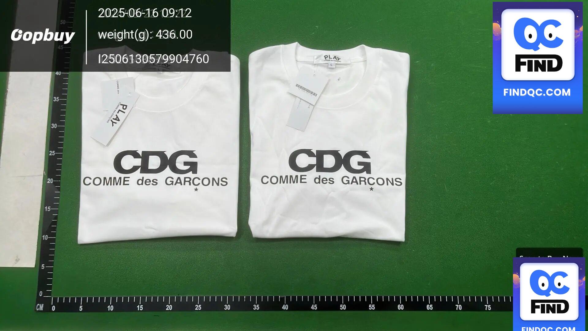 CDG PLAY Comme des Garcons White Short Sleeve T-Shirt — QC-foto 2