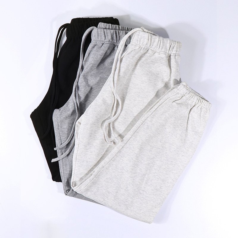 Sports pants men's loose straight ankle-tied thin summer casual pants boys gray men's trendy sweatpants fashion brand