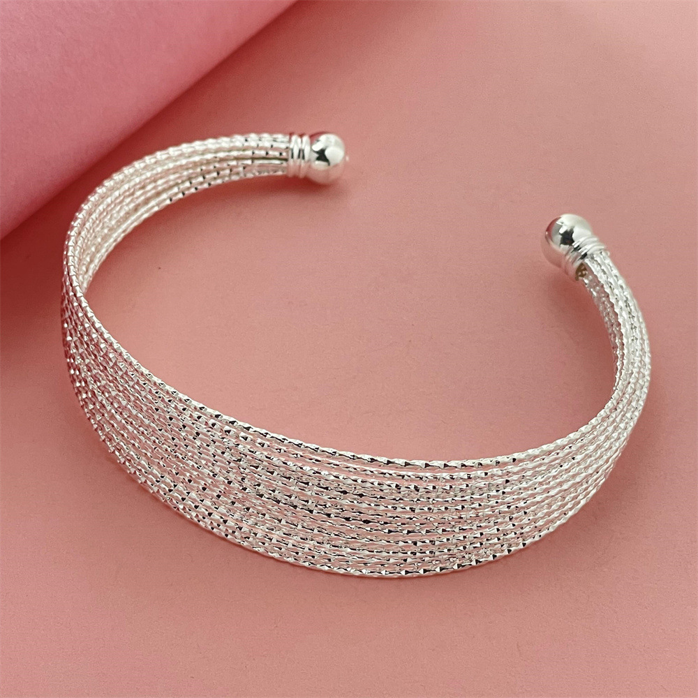Foreign trade export silver-plated fashion flash sand multi-line bracelet net red fashion in stock supply bracelet in stock wholesale
