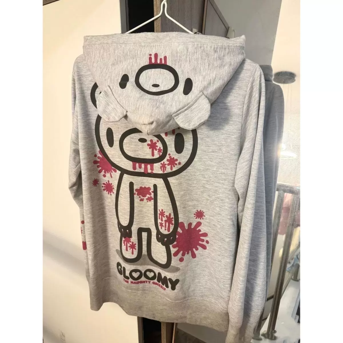 Plucked autumn and winter violent bear subculture sweet cool cute retro girl cardigan hooded long sleeved sweatshirt top