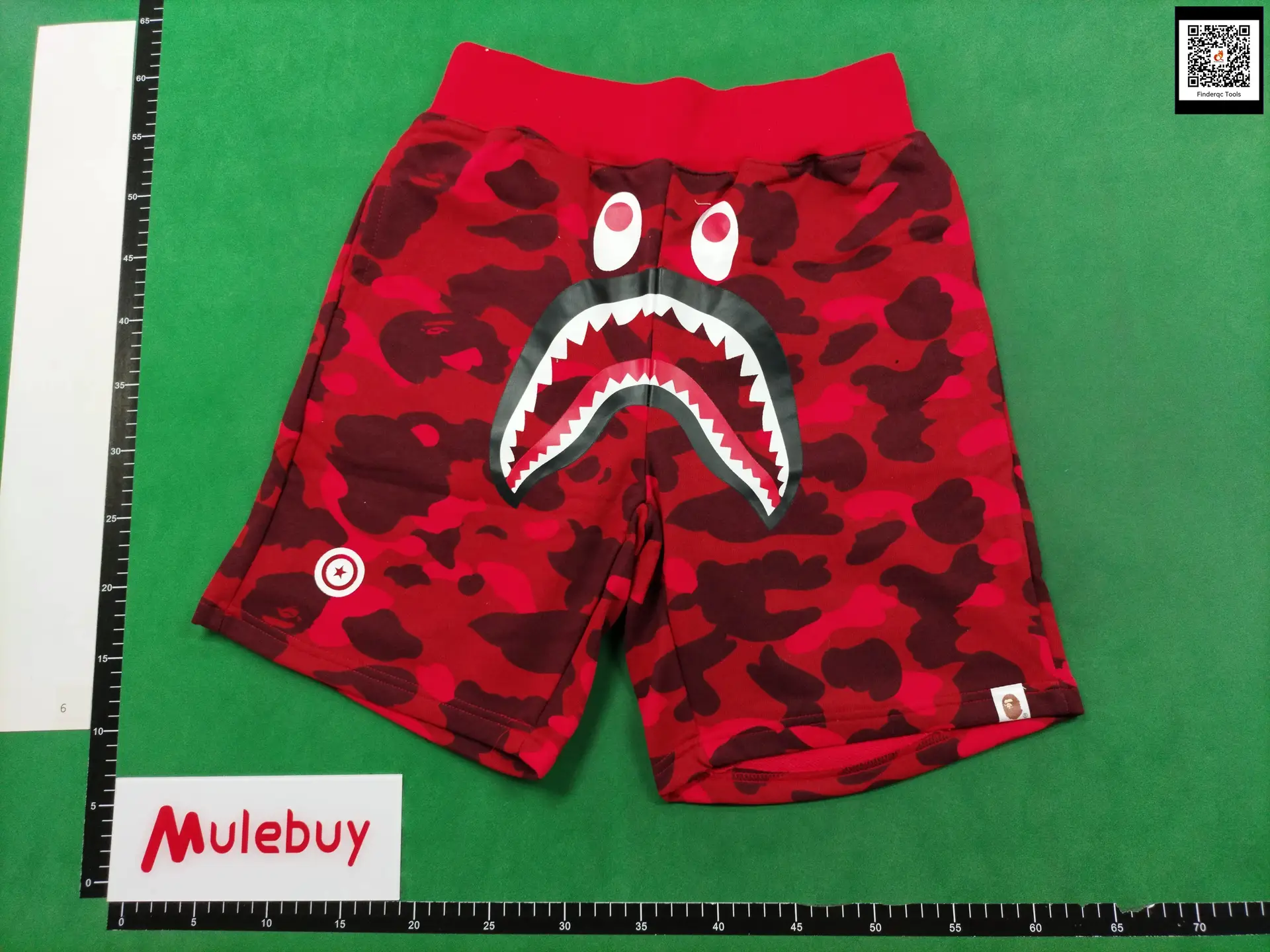 BAPE Shark Camo Shorts Red