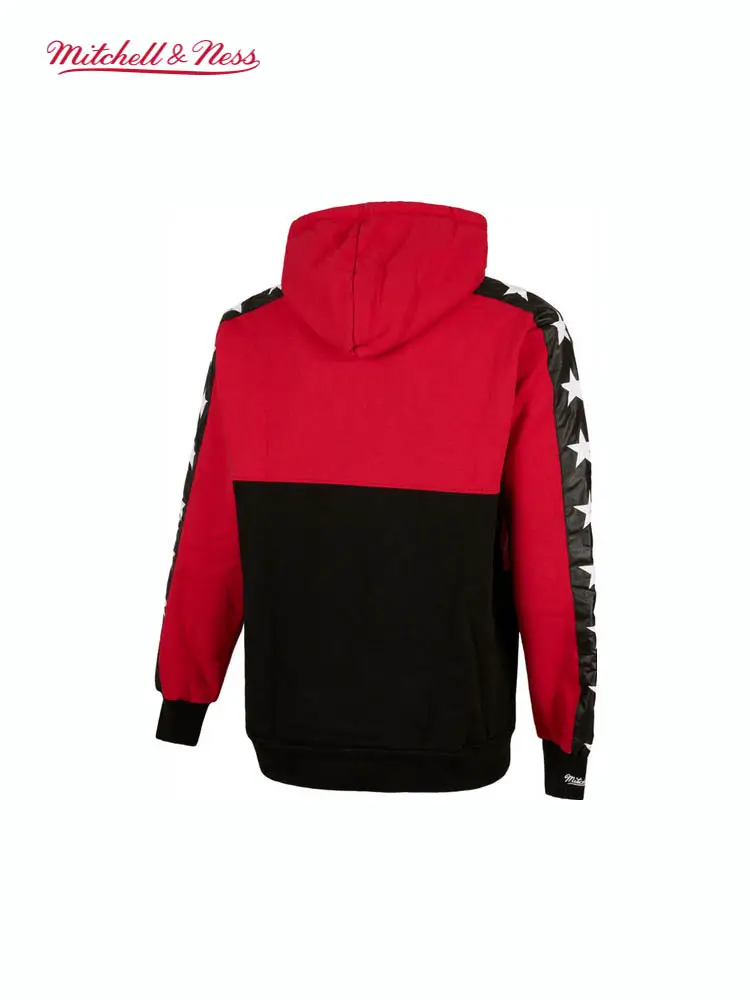 Mitchell & Nessnba Official All-Star Collection Contrast Color Hooded round Neck Retro Casual Sweatshirt Pullover