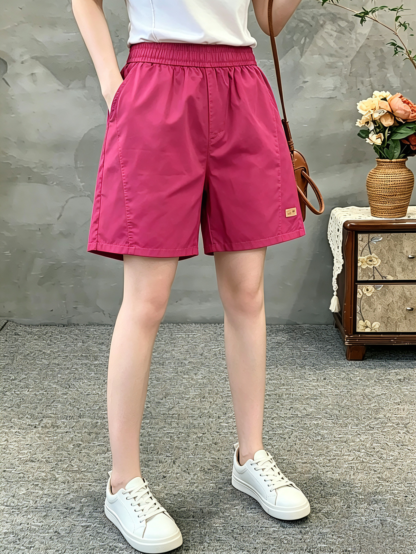 Ice Cotton Women's Shorts 2026 Summer New Thin High-Waisted Loose Plus-Size Straight-Leg Slimming Casual Pants