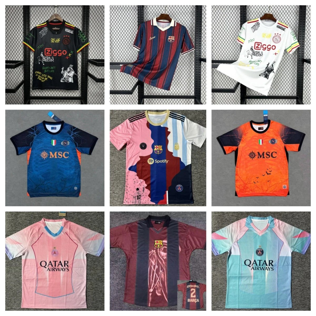 足球 热销皇马巴萨巴西拜仁阿贾克斯那不勒斯巴黎FC球衣soccer jersey