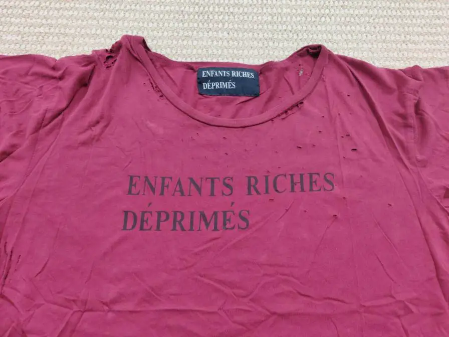 Enfants Riches DÃ©primÃ©s Old Burgundy Slogan Destruction Short Sleeve