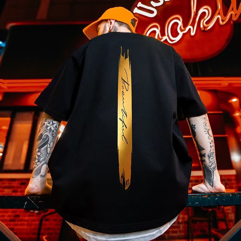 Oversize Trendy Brand Plus-Size Men's Clothing Japanese Style 2023 Loose Fit Short-Sleeve T-Shirt Trendy 8XL