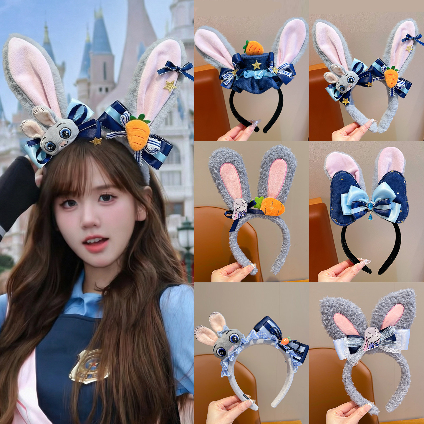 Zootopia Judy Headband Children's Cartoon Plush Headband Cute Fox Little Girl Headband Hairband