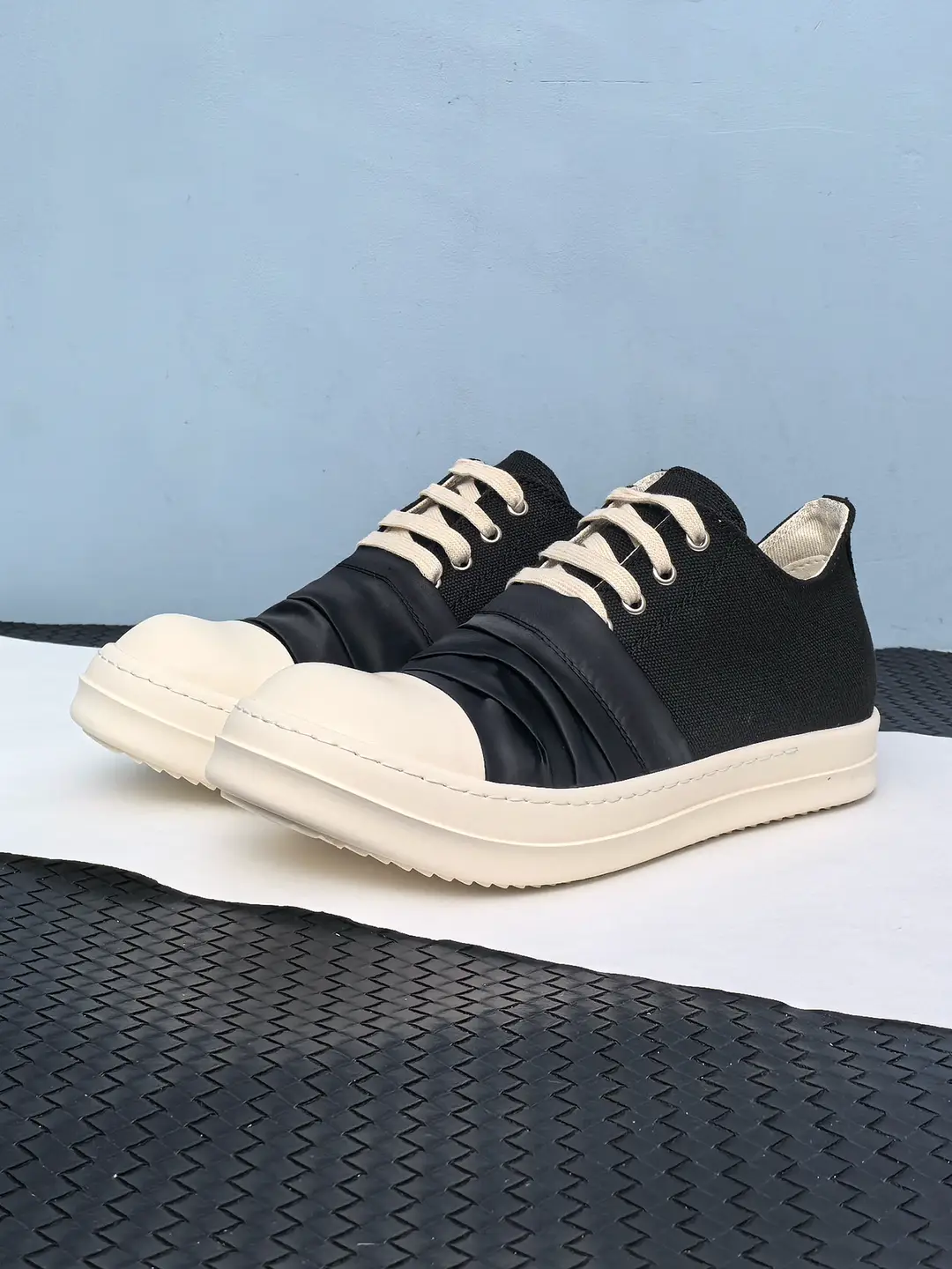 ro men's shoes women satin pleated low-top canvas shoes lace-up casual thick bottom board shoes incense bottom shoes tide