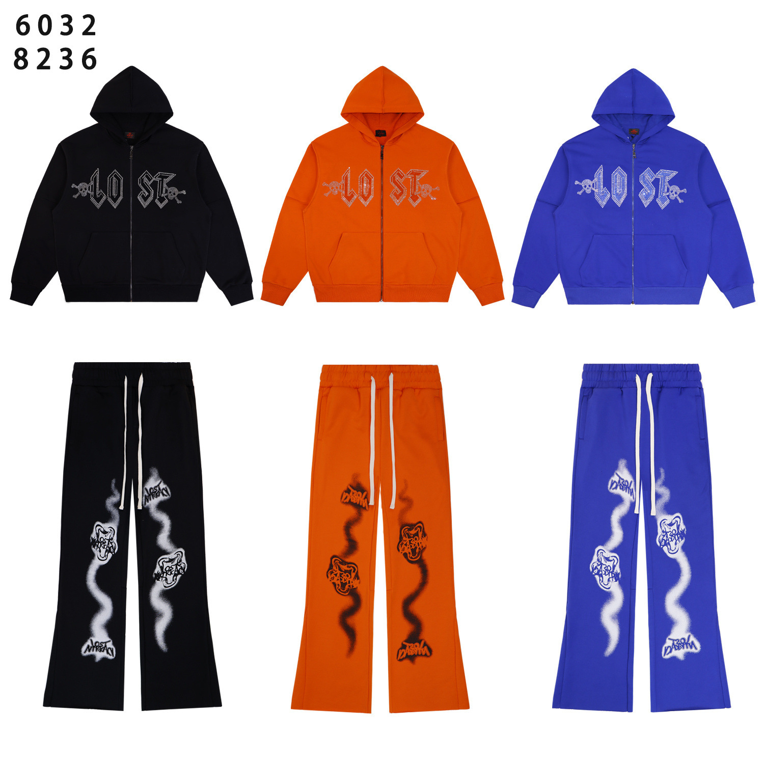 Lost Intricacy American Los Angeles Trendy Brand Horn Sweatshirt Jacket Cardigan Men's and Women's Same Suit Hot Diamond