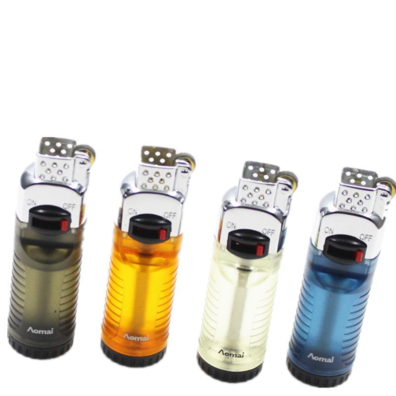 Am Transparent Gas Window Flame-Locking Unique Lighter Personalized Street Vendor Supply Cross-Border Wholesale Creative Lighter