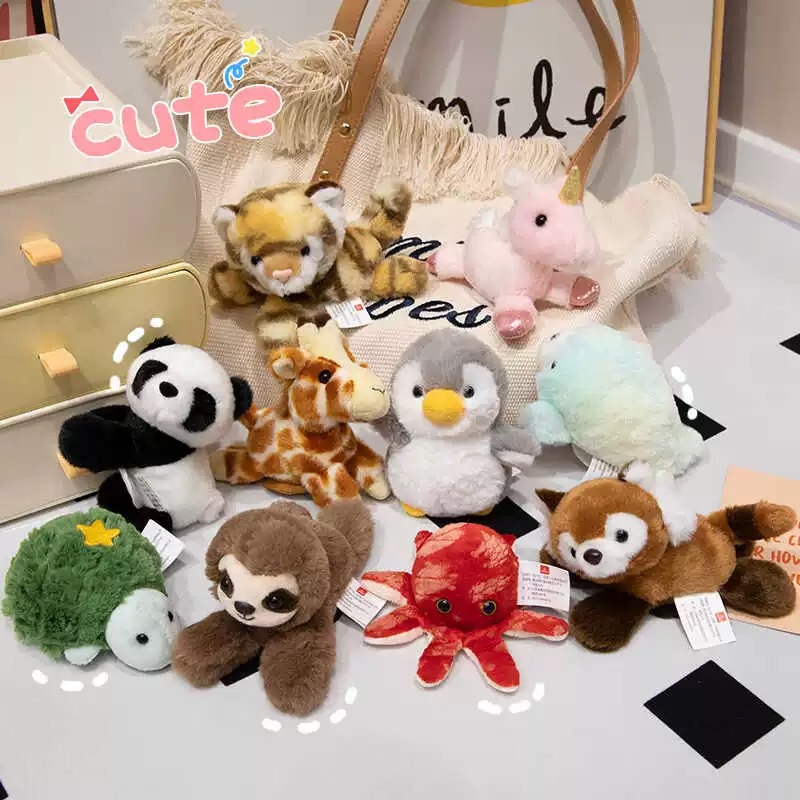 Cross-border new station shoulder doll magnet panda doll refrigerator stickers plush toys animal ornaments gift wholesale