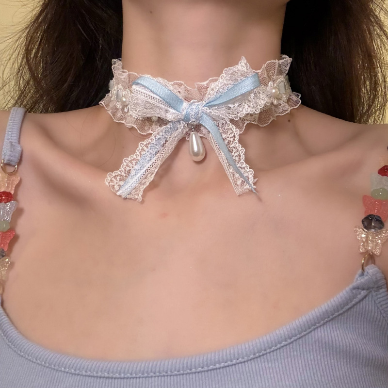 Bow Lace Choker 2025 New Popular Necklace Accessible Luxury Niche Choker Necklace Heart Accessories for Women