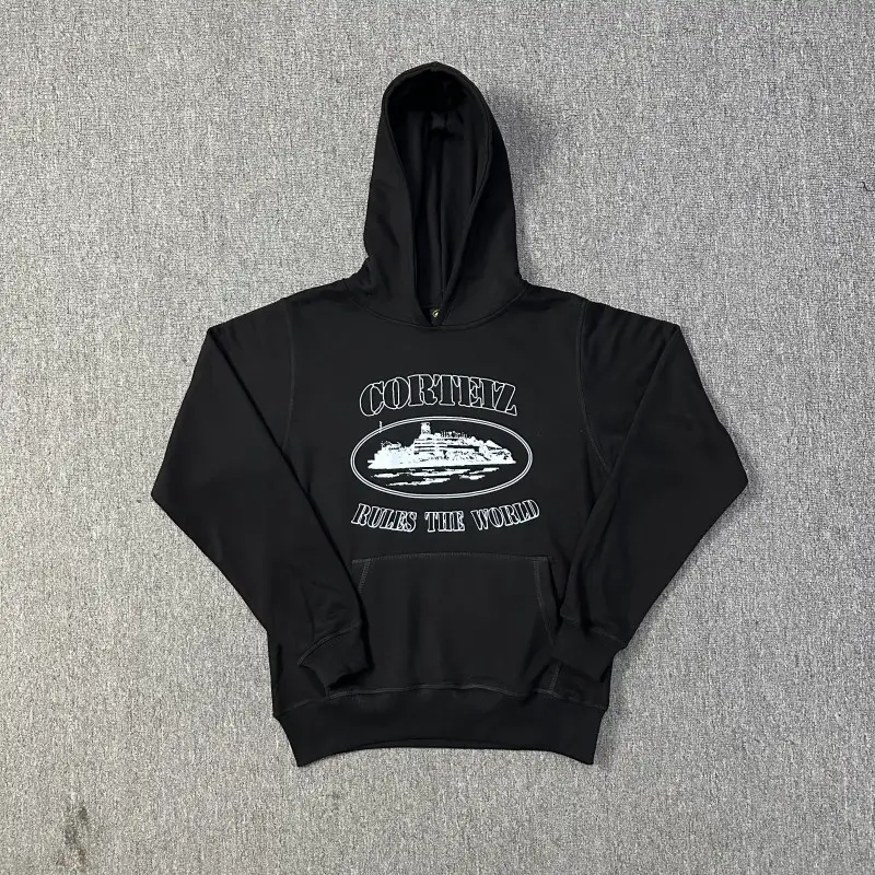 Corteiz Trendy Brand Alcatraz Classic Boat Letter Print Loose Casual Male Couple Hooded Sweatshirt Hoodie