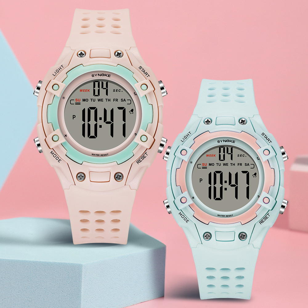 Factory Goods Synoke Trendyy Student Digital Watch Girls Sports Waterproof Sports Watch Kidsren's New Model