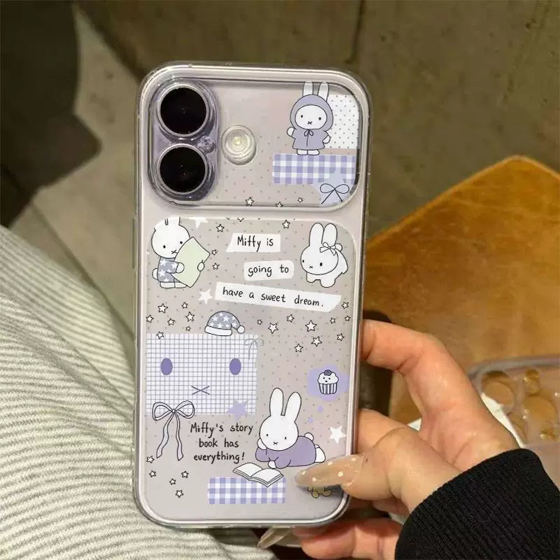 Pajama Bunny Large Window Case Instantly Transforms into 17, Compatible with Apple 17 Pro Max Phone Case 16 15 14 Pro Soft Case 12