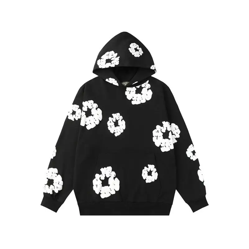 FOG high street DENIM TEARS kapok foam Print American classic Loose Casual sports hooded Sweatshirt