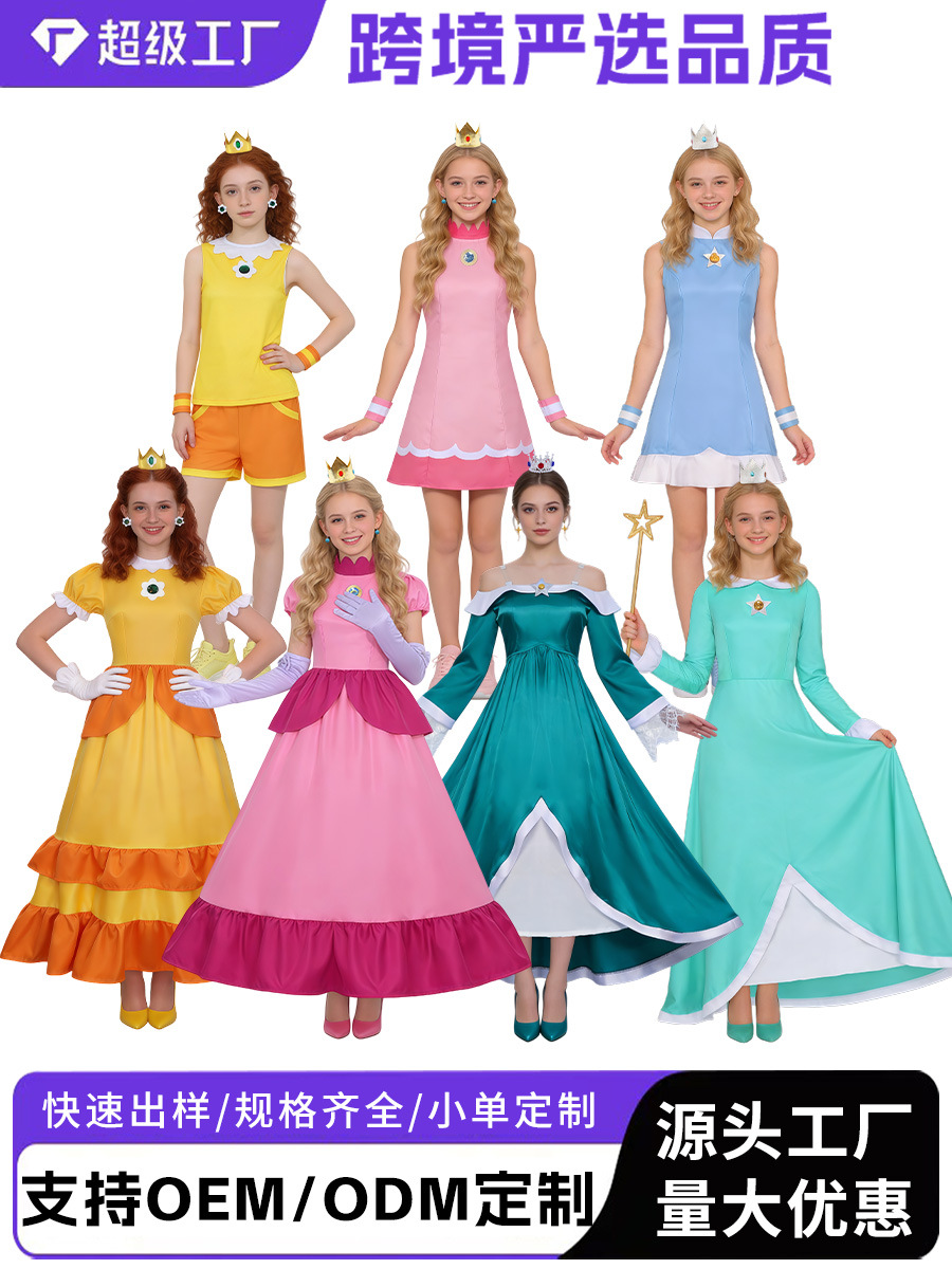 Cross-Border Super Mario Princess Peach Dress Princess Peach Dress