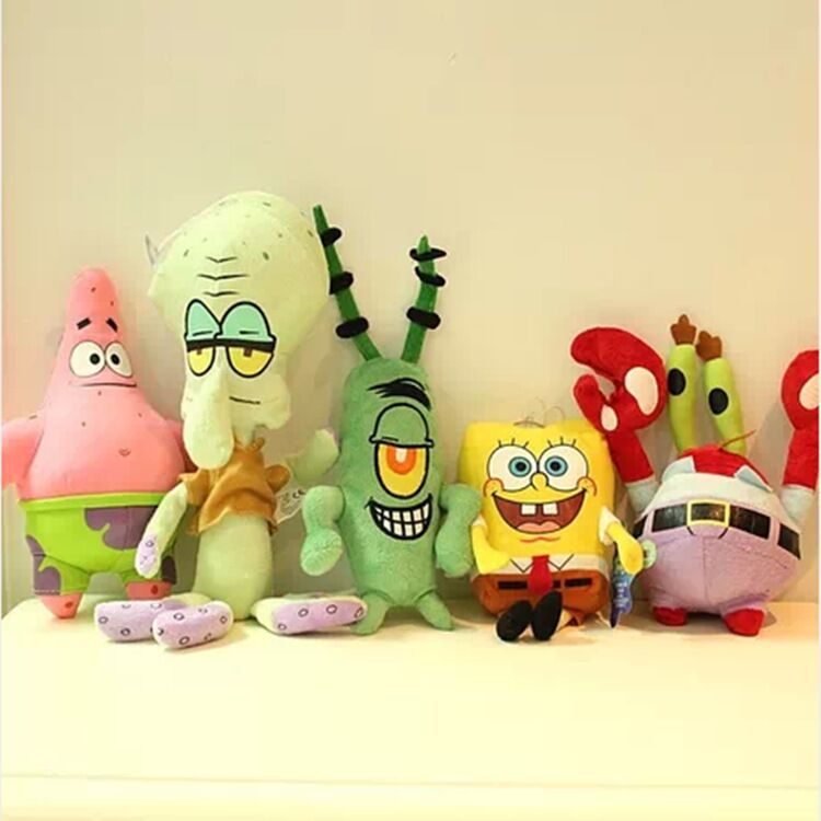 Cross-border Plush Toy Sucker Pendant Spongebob Paibig Star Full Set Doll Doll Wedding Gift
