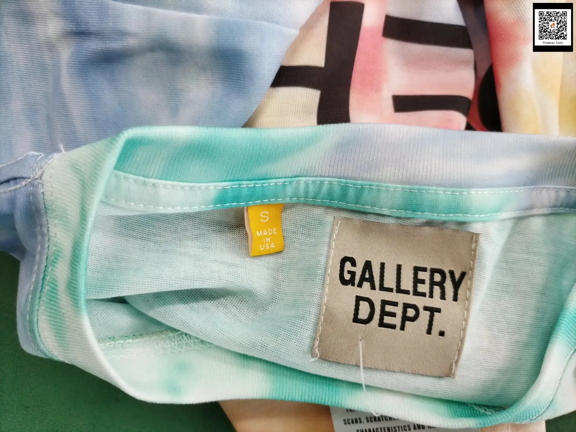 Foreign Order Gallery Dept Tide High Street Retro Distressed Washed Colorful Letters Tie-Dye Short-Sleeved Trendy Brand T-Shirt