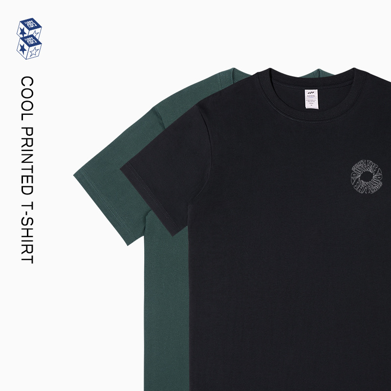 European and American Street Fashion Letter Print Round Neck T-Shirt Summer Design Cool Boy Outfit Pure Cotton Short Sleeve T-Shirt Trendy Brand