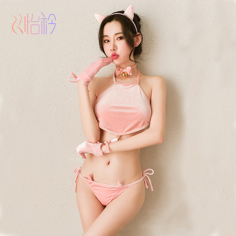Yi Yi sexy lingerie role play pink sexy cute coquettish pig three-point bellyband suit wholesale 6943