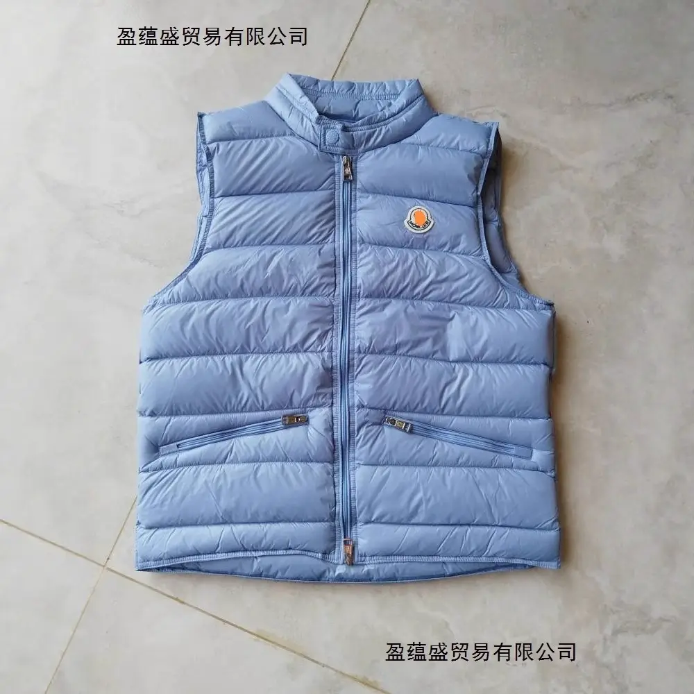 M Brand Lightweight down Vest Autumn and Winter Short Unisex Vest Jacket 90% White Duck down Stand Collar Waistcoat