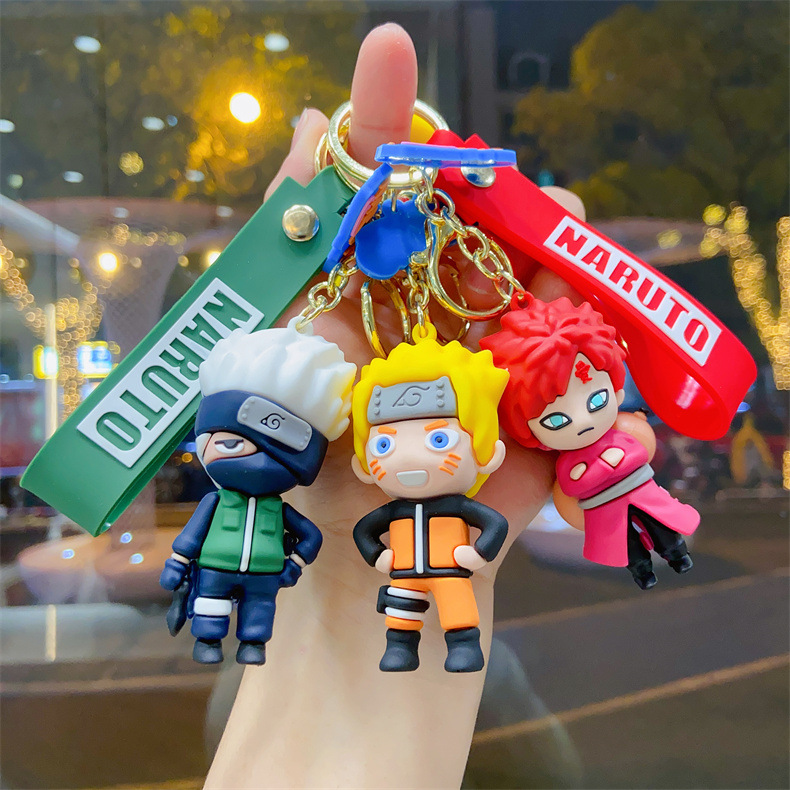 Naruto Cartoon Doll keychain wholesale Naruto Kakashi key pendant I love Luo car key chain