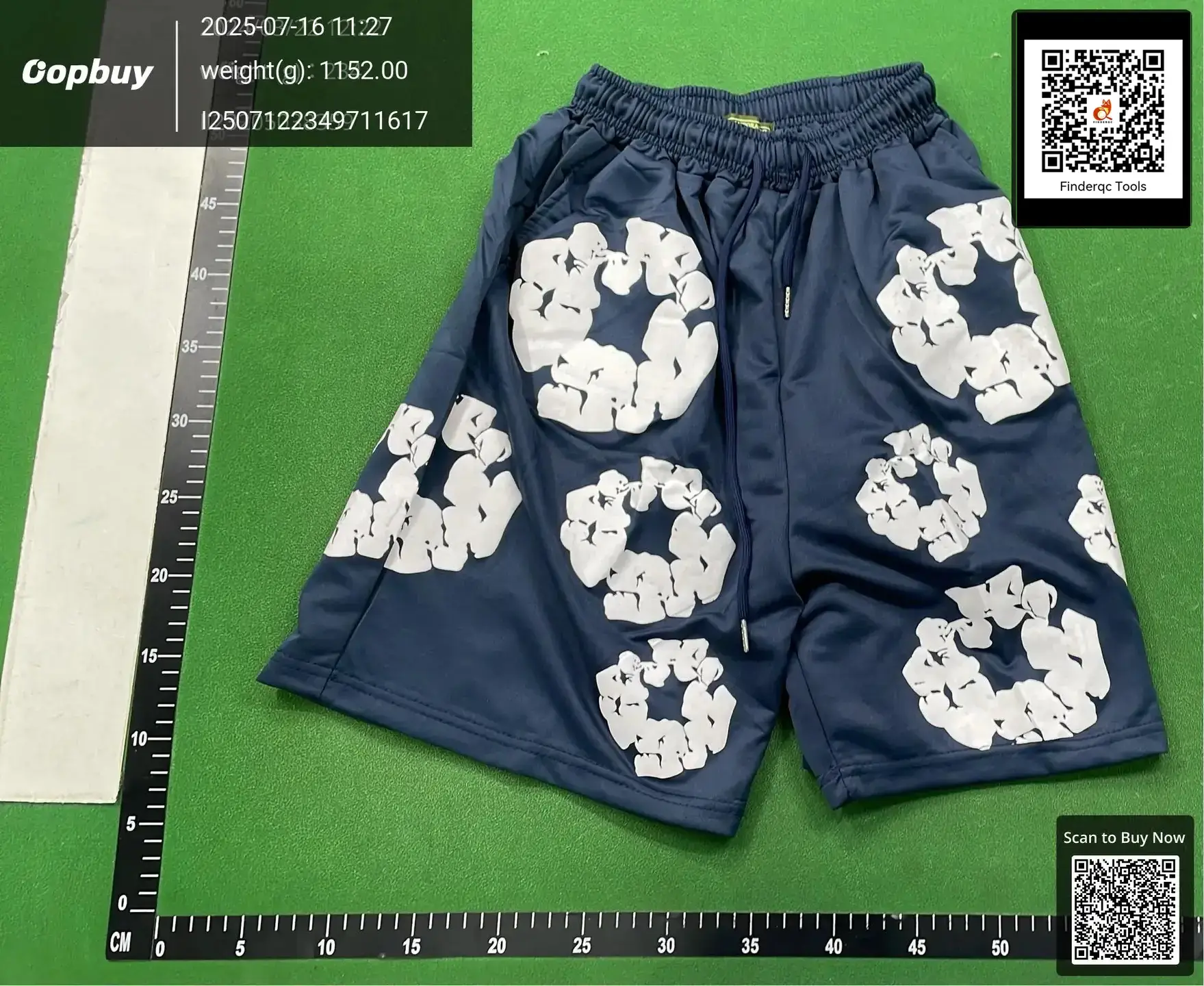 Navy Blue Printed Shorts