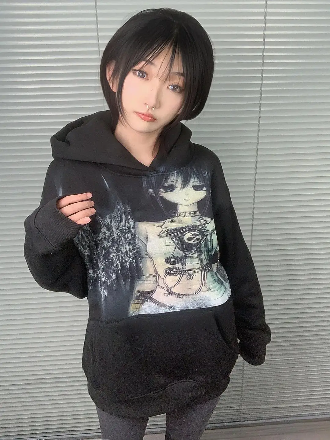 Webbar Original Acidic Metallic Girl Sub 480g Heavy weight One Piece Winter Plus Velvet Thick Sweatshirt No.148-Z