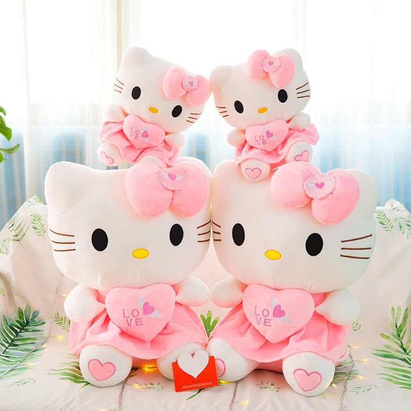 hellokitty Plush Toy Cute KT Cat Doll Hug Heart Angel Hello Kitty Grab Machine Doll Pillow Gift Foto QC da 1688 su Qualit.ly